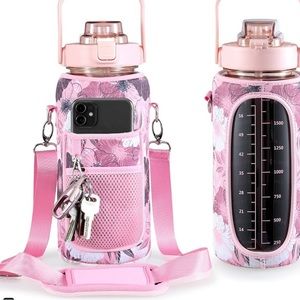 Half Gallon Water Bottle With Straw, cell phone pocket